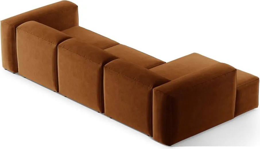 Rohová pohovka v tehlovej farbe (ľavý roh/s leňoškou) Bergamo – Cosmopolitan Design