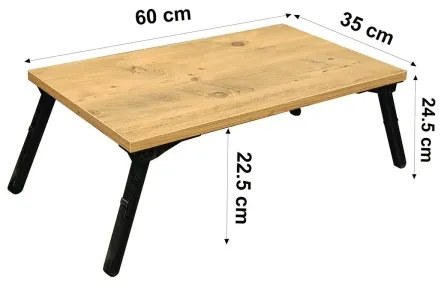 Stolík do postele GUSTO 24,5x60 cm béžová/čierna