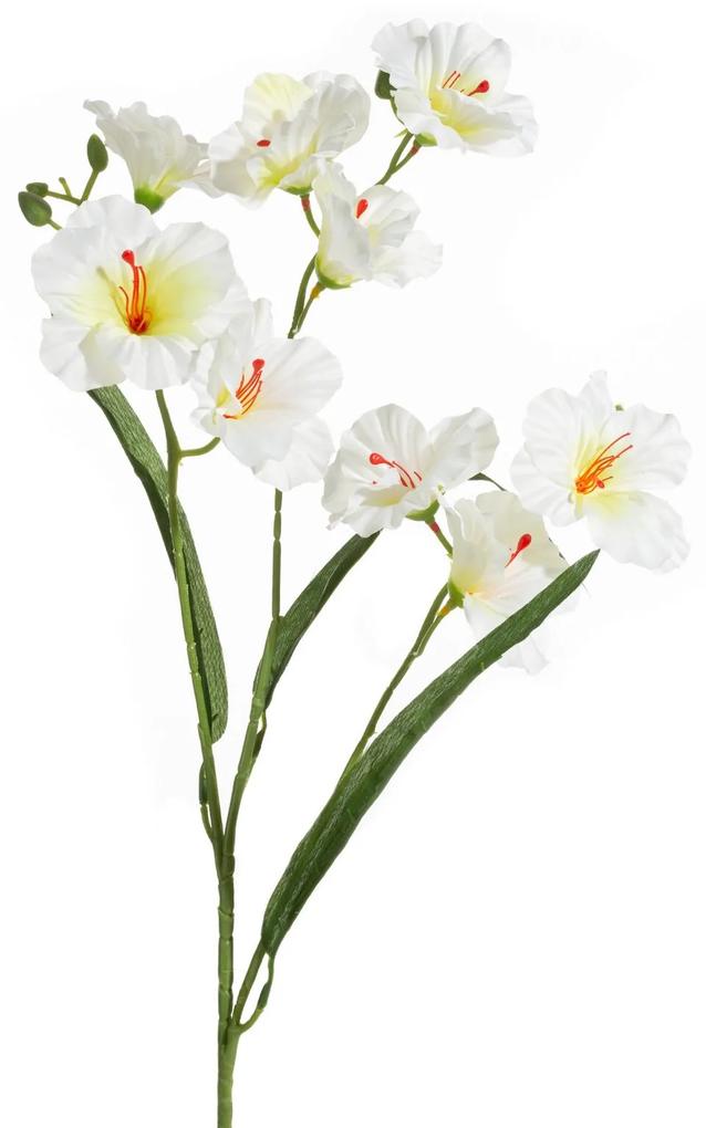 Dekoračný kvet 80 cm, s kvetmi 40 cm ,priemer kvetu 9 cm biela