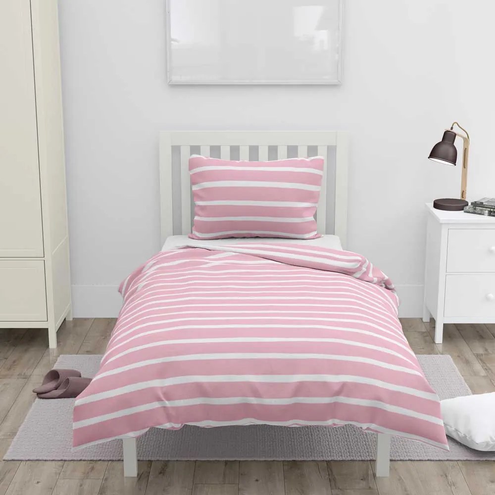 HOME ELEMENTS Bavlnené obliečky na jednolôžko, obojstranné, svetlo šedé a ružové