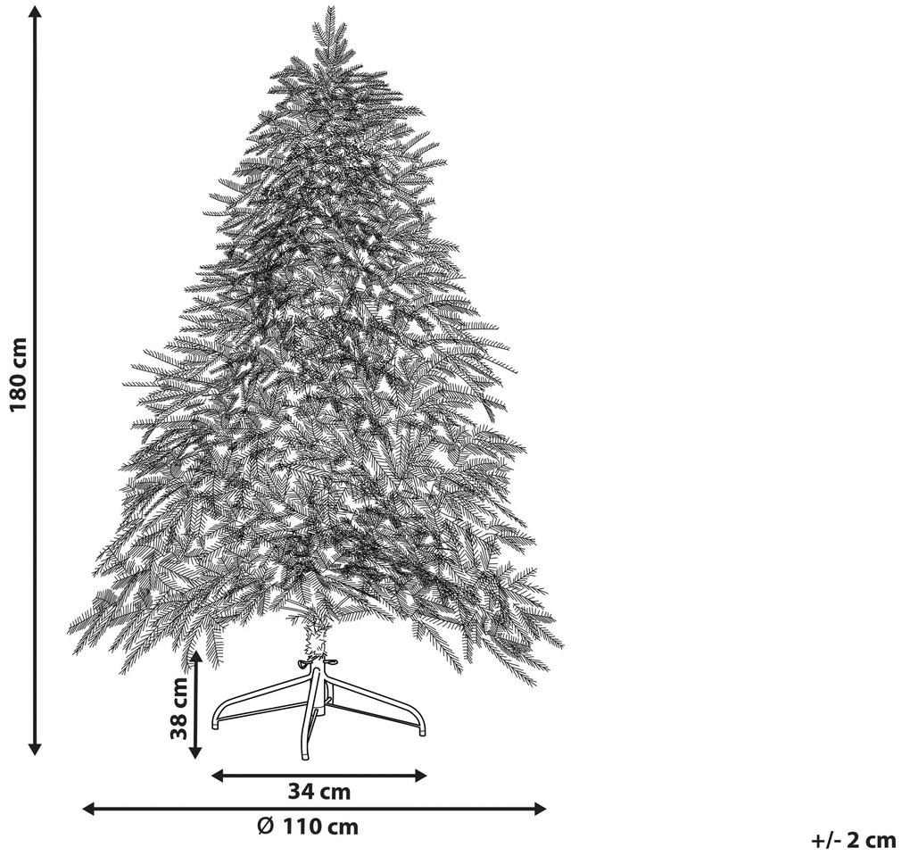 Zasnežený vianočný stromček podsvietený 180 cm biely MIETTE Beliani