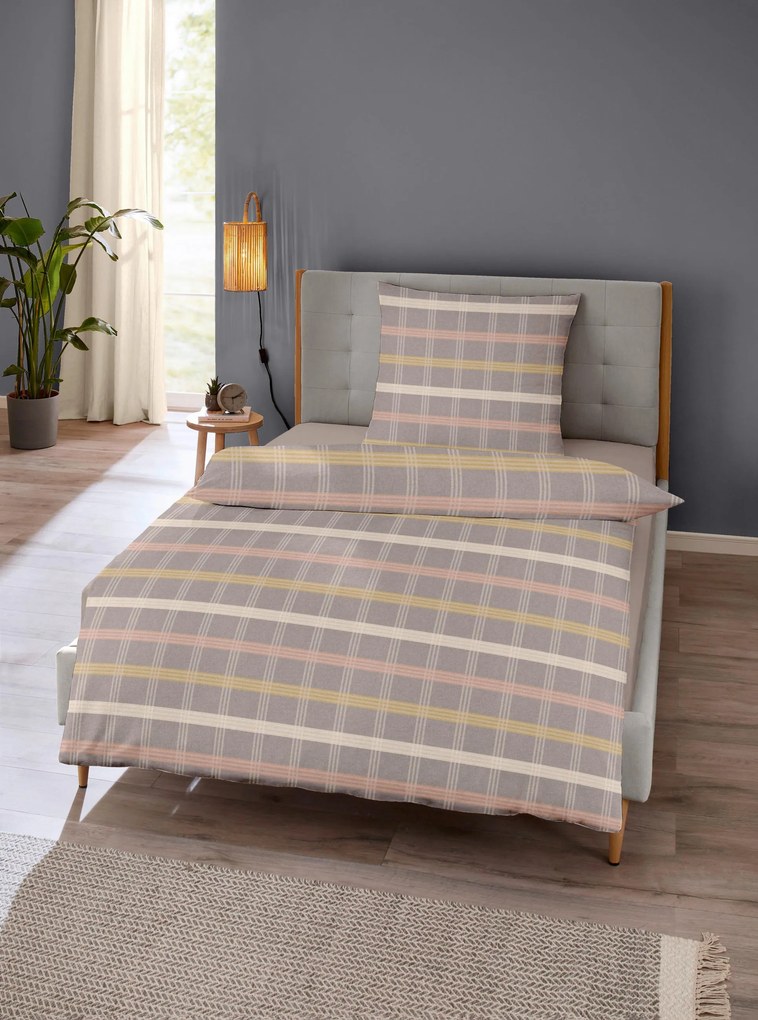 XXXLutz POSTEĽNÁ BIELIZEŇ, flanel, svetlohnedá, 140/200 cm - Obliečky & plachty - 003332006401