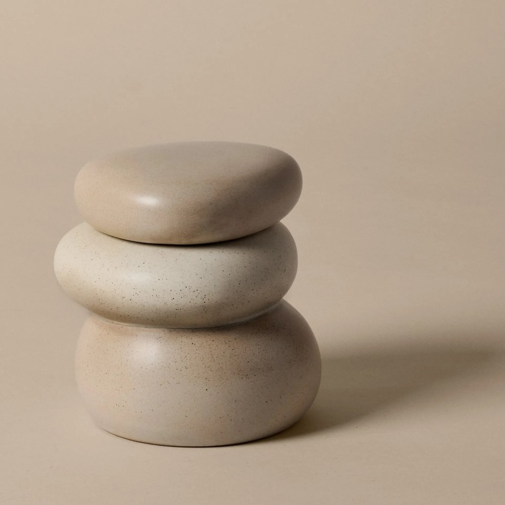 Ferm Living Úložná dóza Pebble Sand/Cream Large
