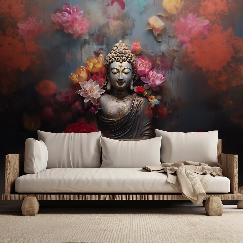 Gario Fototapeta Budha obklopený kvetmi Materiál: Vliesová, Rozmery: 200 x 140 cm