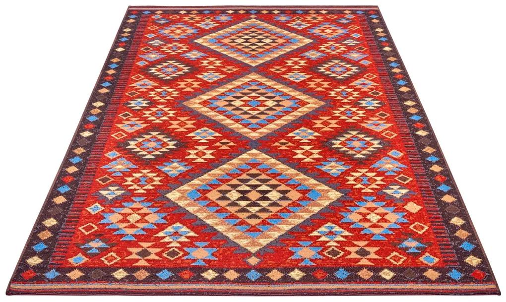 Hanse Home Collection koberce Kusový koberec Cappuccino 105875 Peso Red Blue - 120x170 cm