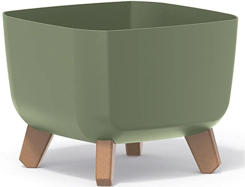 Plastový kvetináč na nožičkách DGQL240 24 cm - zelená