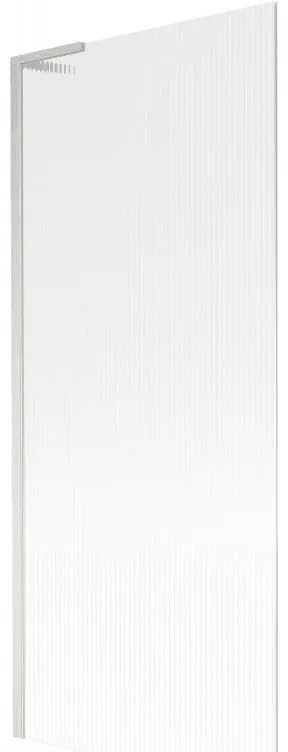 Mexen Next L, 1-krídlová vaňová zástena 80 x 150 cm, 6mm sklo s rebrovým vzorom, 6mm číre sklo, profil brúsená oceľ, 895-080-000-03-09-97