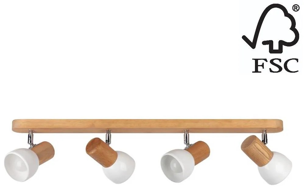 Spot-Light DO2225451 - Stropné bodové svietidlo NEL 4xE27/15W/230V borovica SP0924
