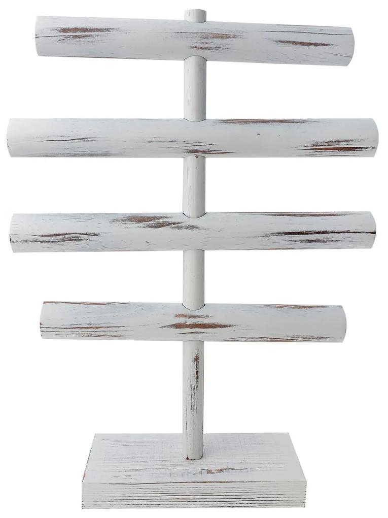 Biely antik drevený stojan na náramky - 44*33 cm