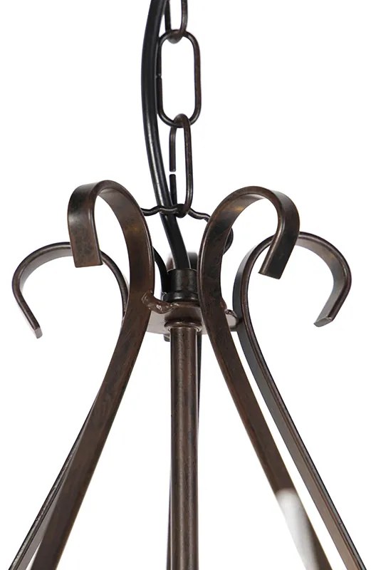 Lustr hnedý s plisovaným krémovým tienidlom 5-svetlo - Giuseppe