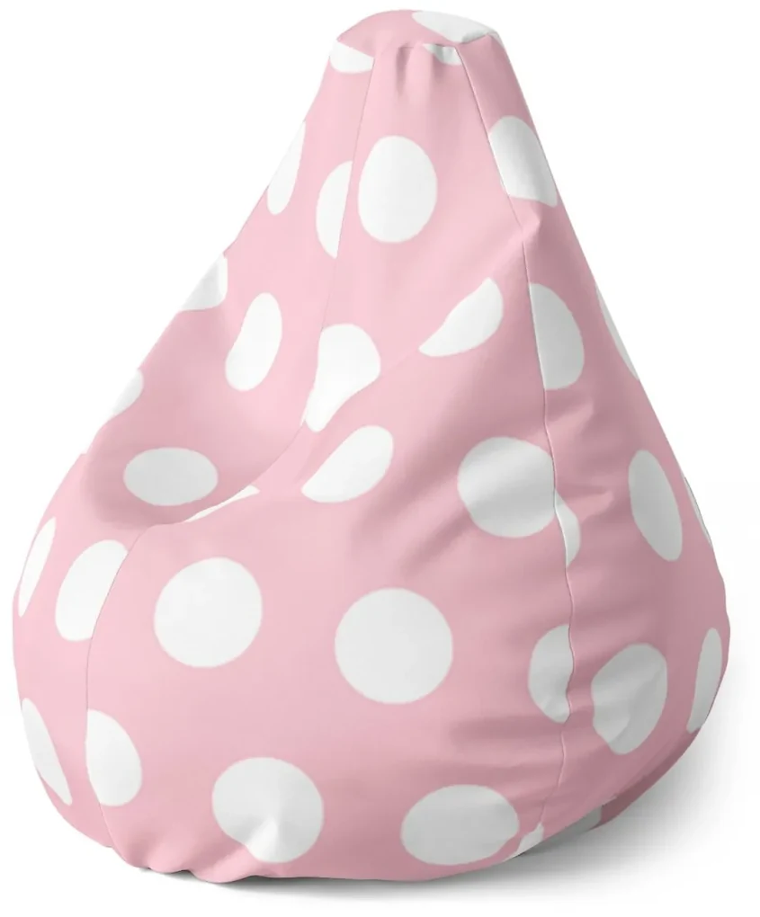 Sablio Sedací vak Pear Biele bodky - 70 x 95 x 15 cm