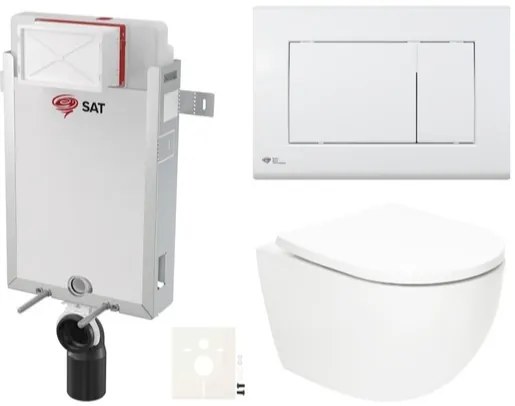 Závesný wc set SAT Fusion na zamurovanie vírové splachovanie SIKOSZTORFU20, 1 ks