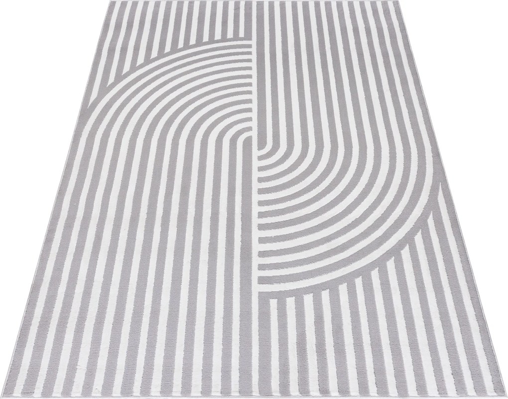 TA Koberec NG91A GRAY/WHITE ELLEN Sivý Obdĺžnikový Rozmer: 80x150 cm