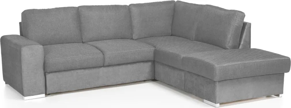Rohová sedacia súprava Eddi, stredne šedá látka, pravý roh