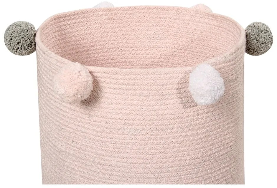 Svetloružový látkový detský kôš na hračky ø 30x30 cm Bubbly – Lorena Canals