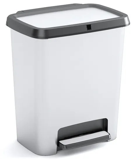 Curver Kôš na odpad Compatto Style Steel rec. 20 + 20L, strieborný