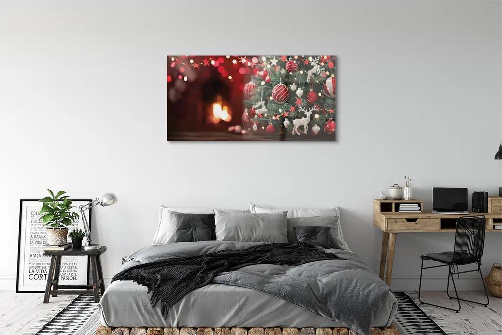 Obraz na akrylátovom skle Vianočné ozdoby 125x50 cm