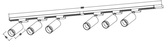 Bodové svietidlo v lištovom systéme PIPE 6xGU10/10W/230V biele
