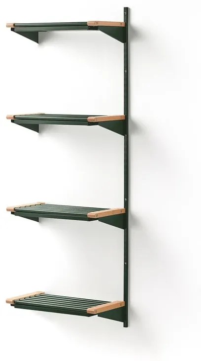 Regál na topánky JEPPE so 4 policami, prídavná sekcia, 1790x600x310 mm, zelená/breza