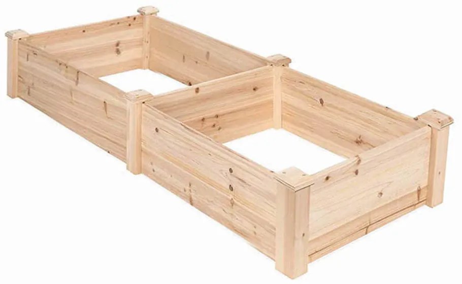 Dvojkomorový drevený záhon