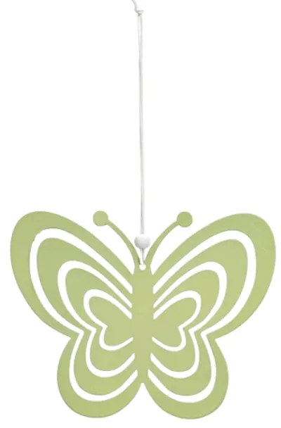 Závesný kovový motýľ PASTEL BUTTERFLY - viac farieb Farba: Zelená