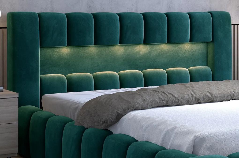 Manželská posteľ 140 cm Luxa (ružová) (s roštom, úl. priestorom a LED). Vlastná spoľahlivá doprava až k Vám domov. 1041555