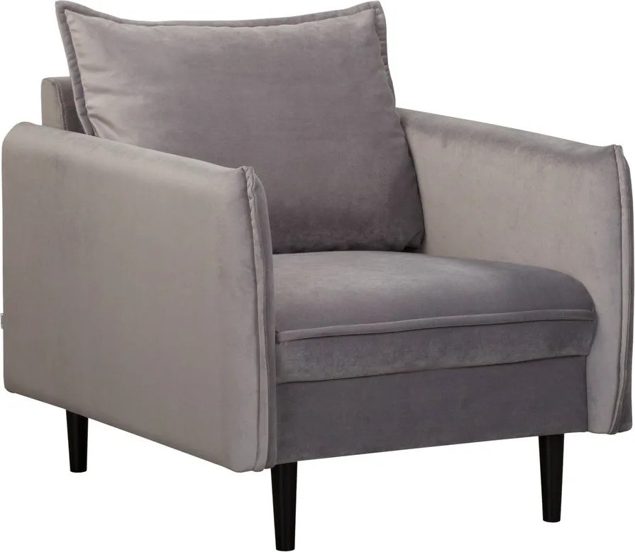 Sivé zamatové kreslo Juli – Ropez