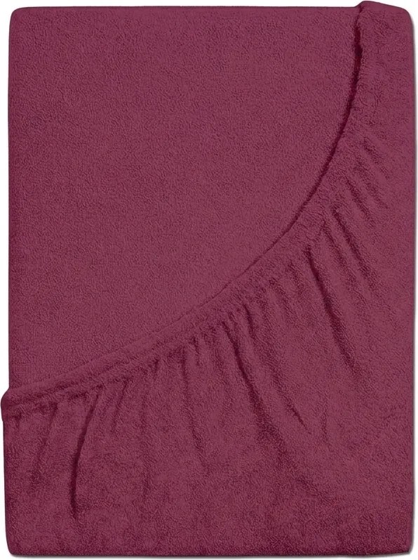Froté plachta do detskej postieľky PREMIUM 60x120 cm vínové
