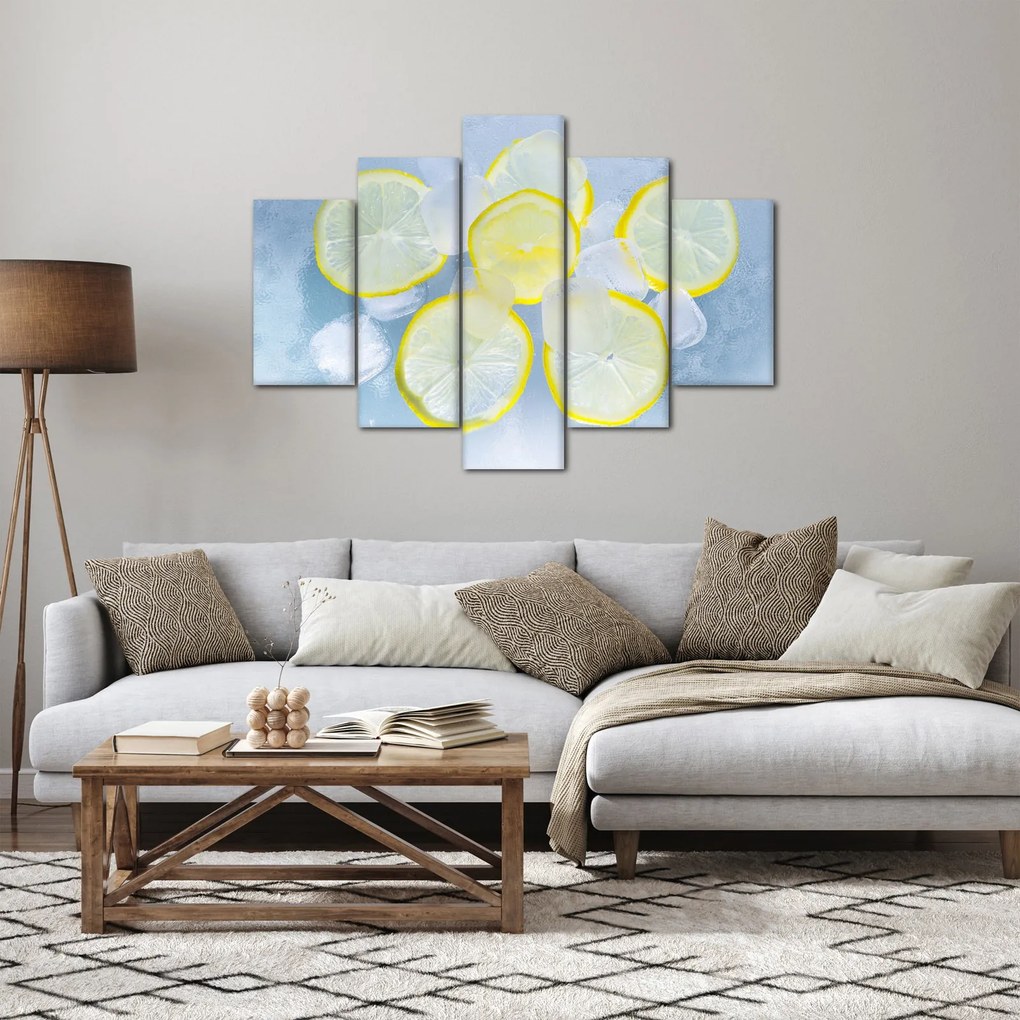 Obraz citróna v ľade (150x105 cm)