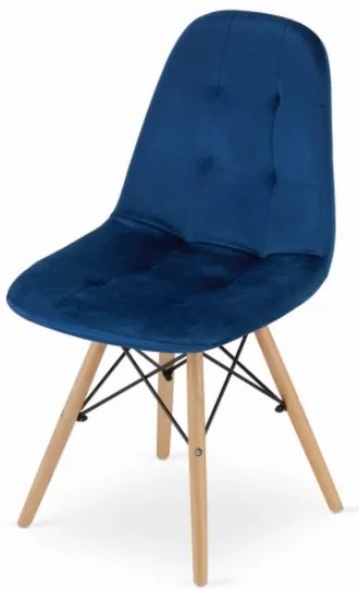 TRENDIE Zamatová stolička ANKARA modrá
