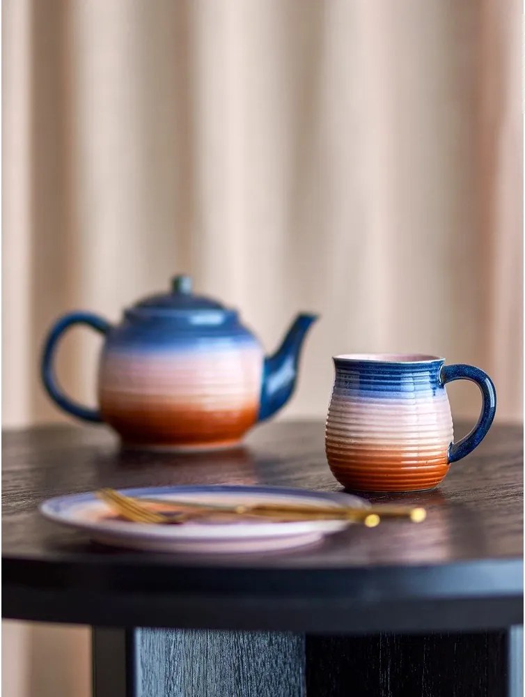 Modré/oranžové keramické hrnčeky v súprave 4 ks 200 ml Tatum – Bloomingville