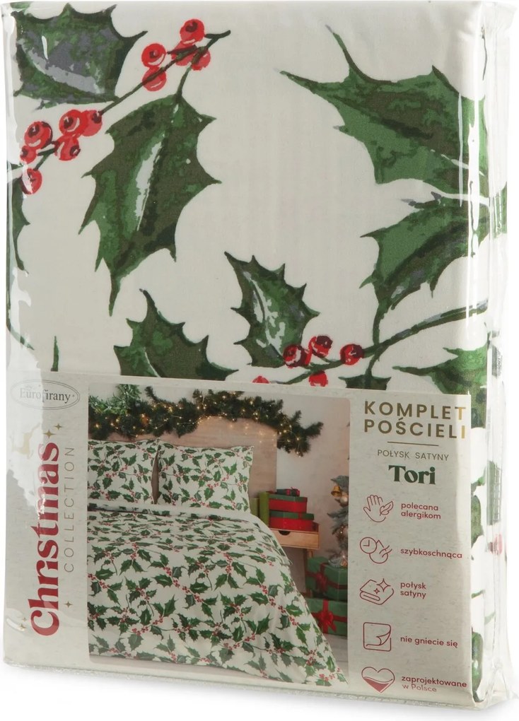 VIANOČNÉ OBLIEČKY Z MIKROVLÁKNA TORI 160X200 CM, 2 KS 70X80 CM VZOROVANÉ