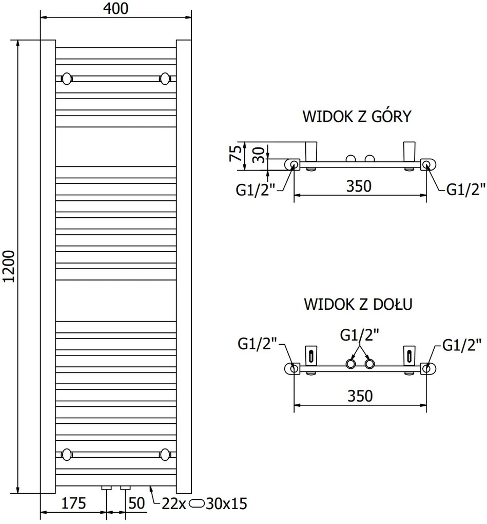 Mexen Hades, elektrické vykurovacie teleso 1200 x 400 mm, 600 W, biela, W104-1200-400-2600-20