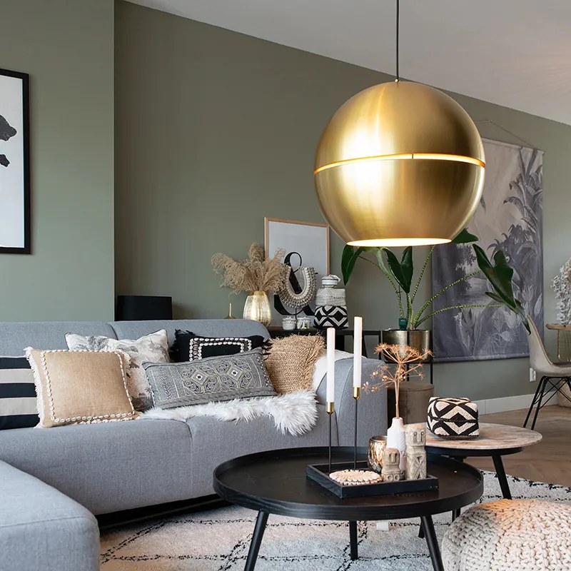 Závesné svietidlo v štýle Art Deco zlaté 50 cm - Slice