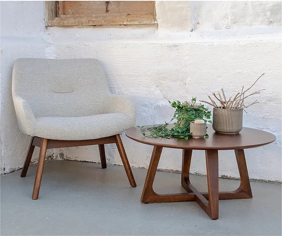 Pieskovohnedé kreslo z orechového dreva House Nordic London