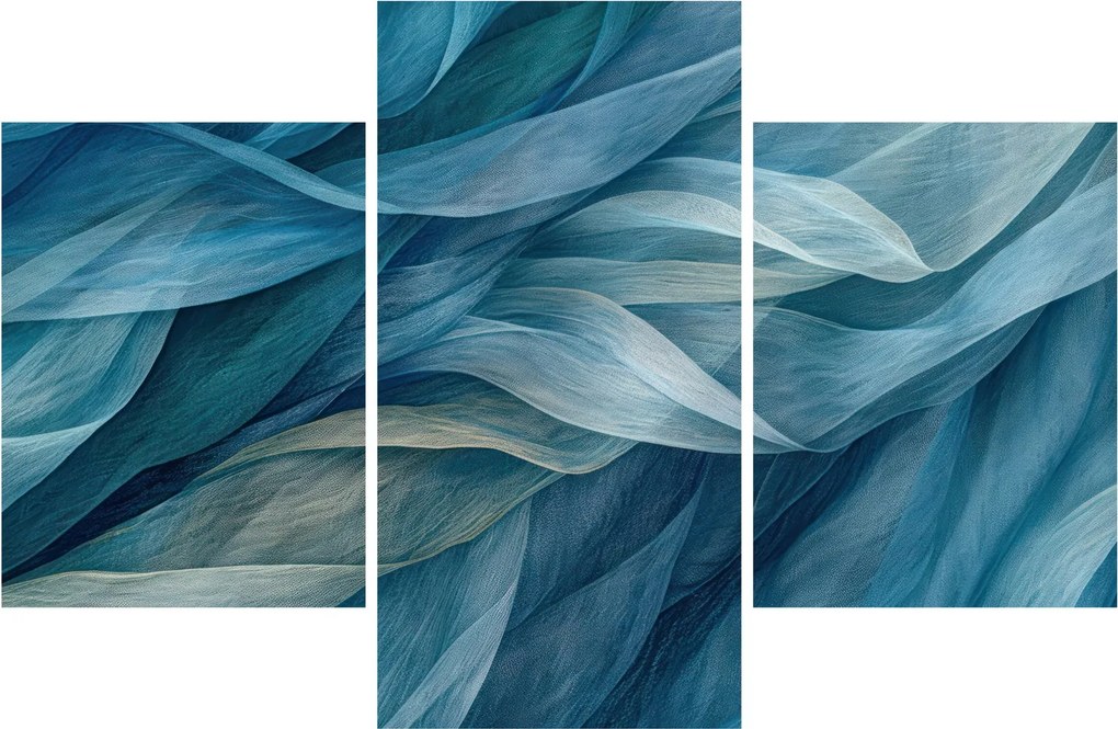 Obraz - Modrobiele vlnky (90x60 cm)