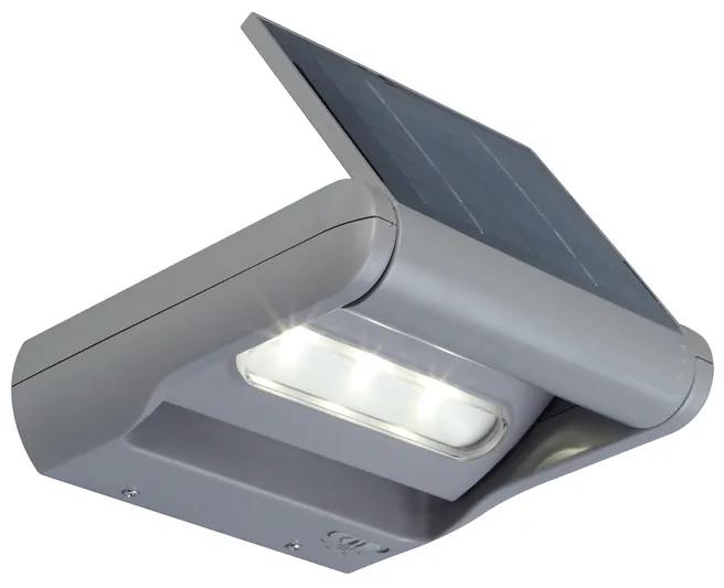 LUTEC Vonkajšie LED nástenné solárne osvetlenie MINI LEDSPOT, 1W, denná biela, IP44, sivé