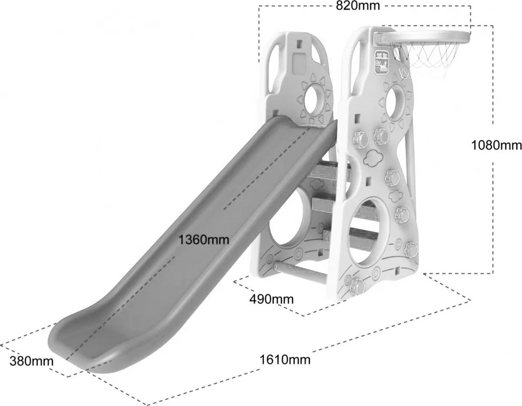 Ramiz Záhradná šmykľavka 3v1 hojdačka Basketbal pre deti Sun