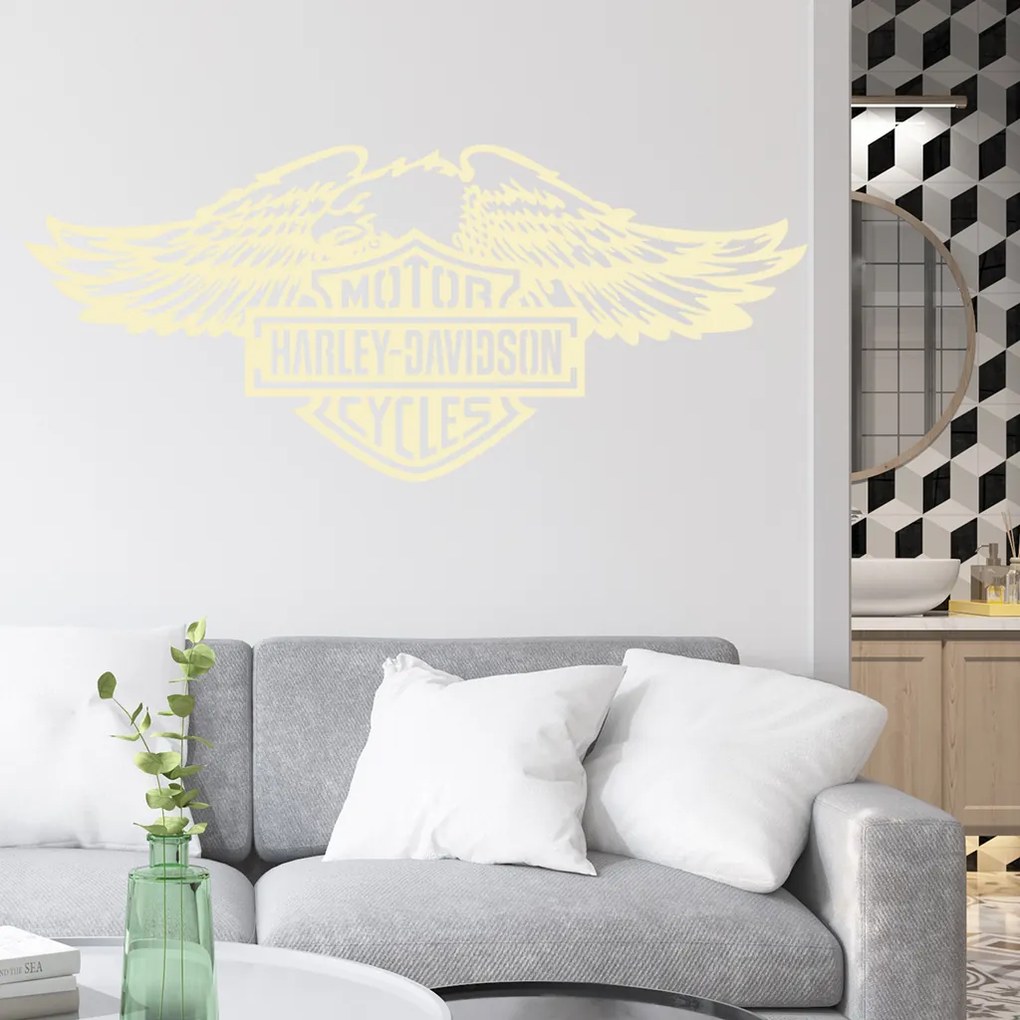 Veselá Stena Samolepka Harley Davidson orol Farba: modrá, Veľkosť: 100 x 43 cm