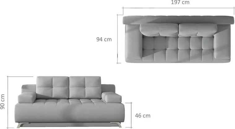 Rozkladacia pohovka Oslo, svetlo šedá látka