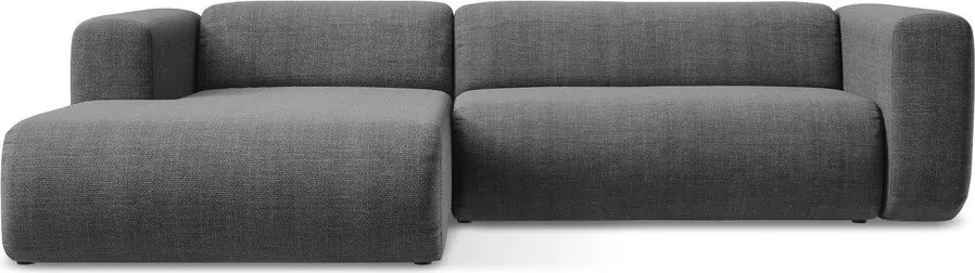 Sivá rohová pohovka (ľavý roh/s leňoškou) Ekahi – Makamii