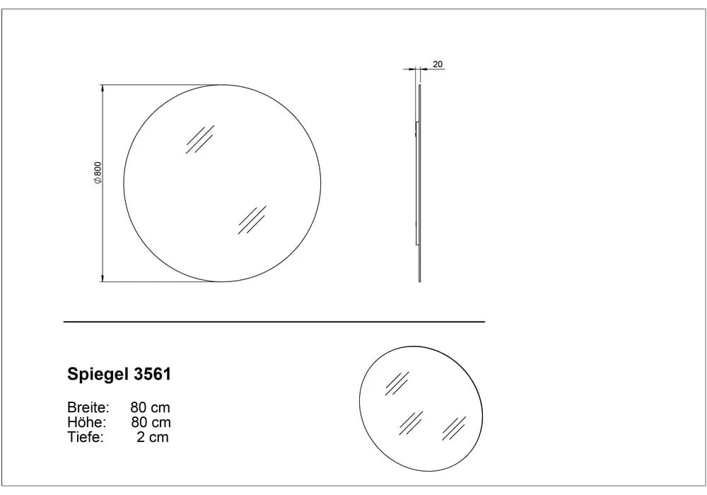 Nástenné zrkadlo ø 80 cm Libbiano – Germania