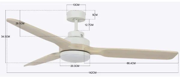 Lucci air 213055 - LED Stropný ventilátor SHOALHAVEN GX53/17W/230V paulovnia +DO
