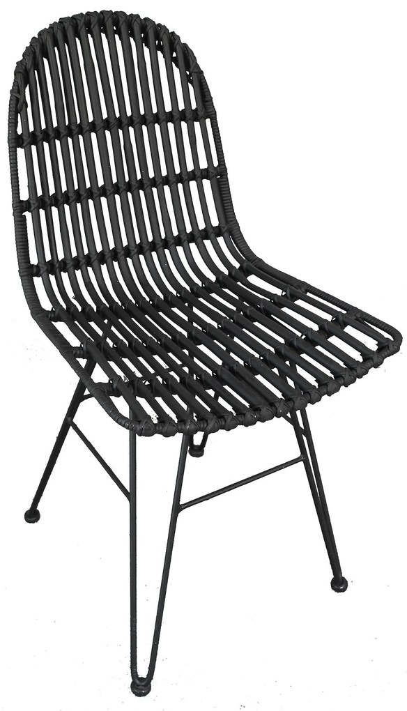 Čierna Stolička RATTAN 50 × 60 × 84,5 cm 50 × 60 × 84,5 cm / výška sedadla – 49 cm SIT MÖBEL