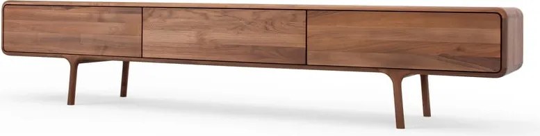 Hnedý TV stolík z orechového dreva 220x45x45 cm Fawn – Gazzda