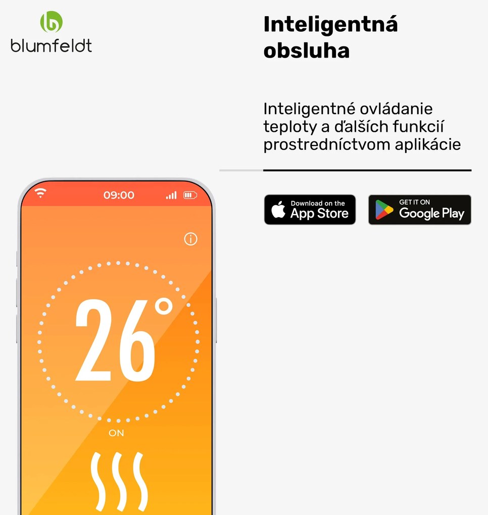 Blumfeldt SwiftWave infračervený ohrievač, 2000 W, do 20 m², dotykové ovládanie aplikáciou, grafén
