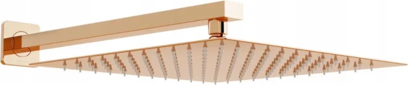 Mexen Slim dažďová hlavica 25 x 25 cm so sprchovým ramenom 40cm, ružová zlatá, 79125112-60