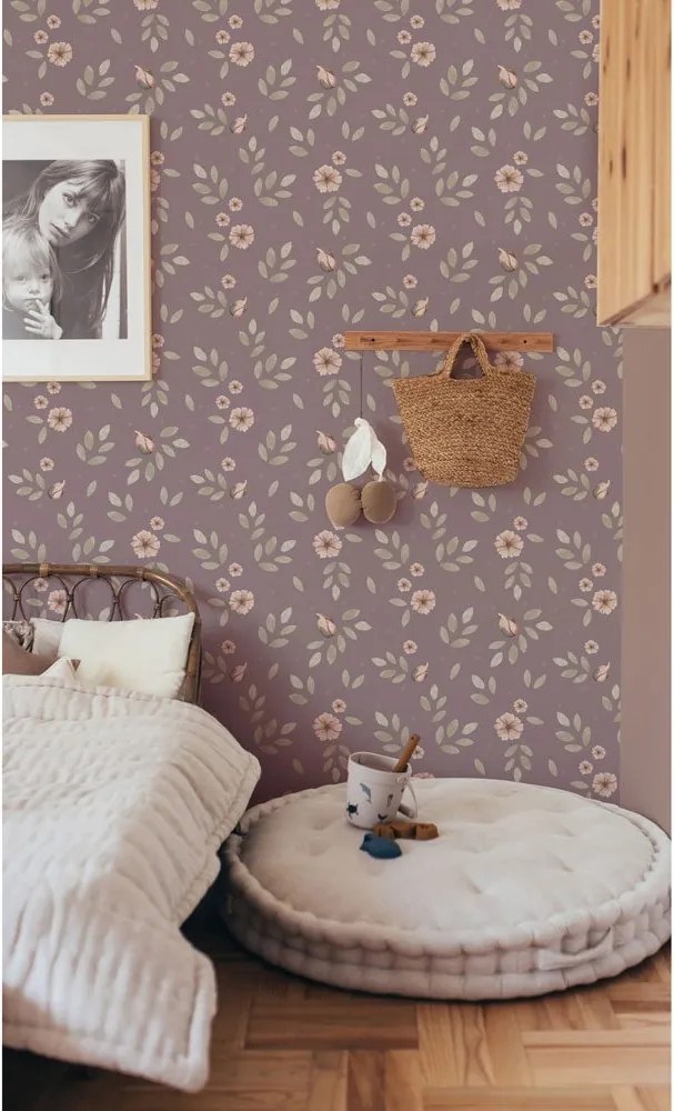 Tapeta Boho kvety fialová 280x50 cm