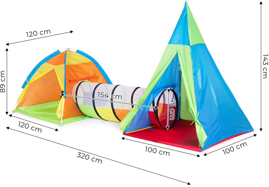 IPLAY Detské stanové ihrisko 3v1 iglo teepee IPLAY tunel