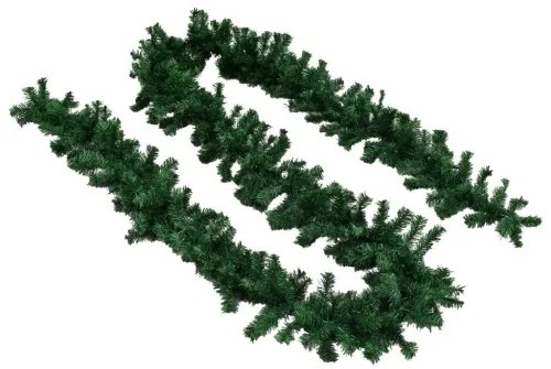 vidaXL Vianočné girlandy 4 ks, zelené 270 cm, PVC-